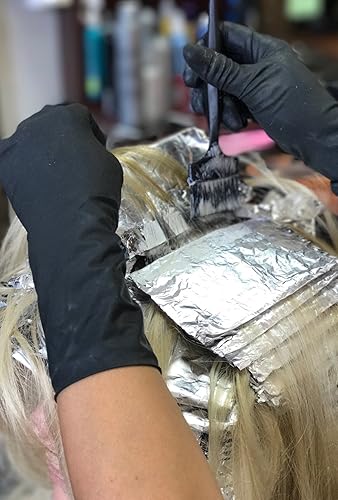 Miniatura 9 de guantes negros descartables de látex, 12 pulgadas de longitud, grosor de 2164, sin polvo, 50 unidades