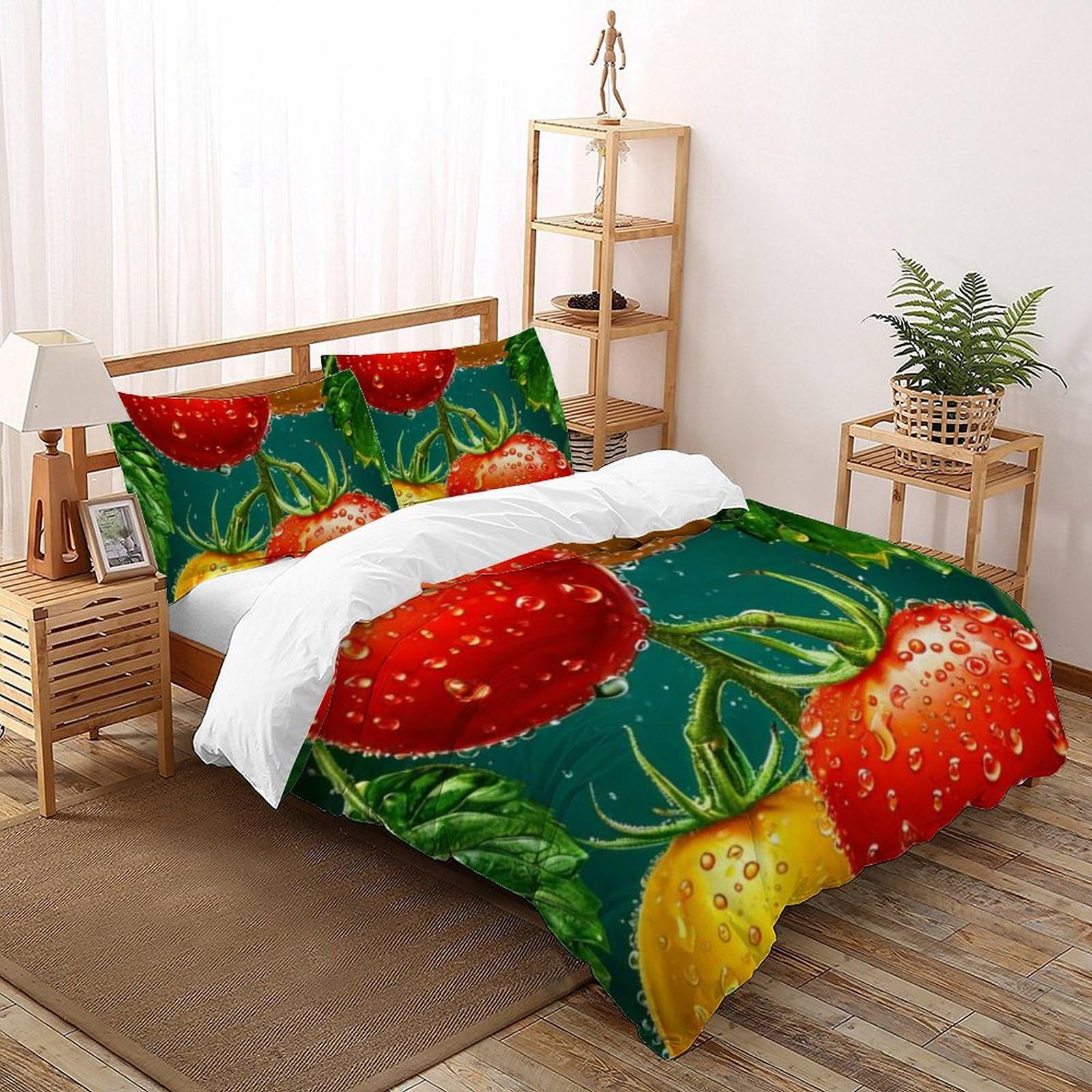 Housse de couette fruits peinture 3d pour transformer la chambre des enfants en verger coloré