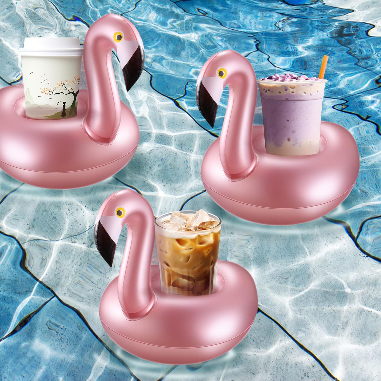 Porte-gobelet Gonflable Licorne Flamant Rose, Porte-boisson Pour