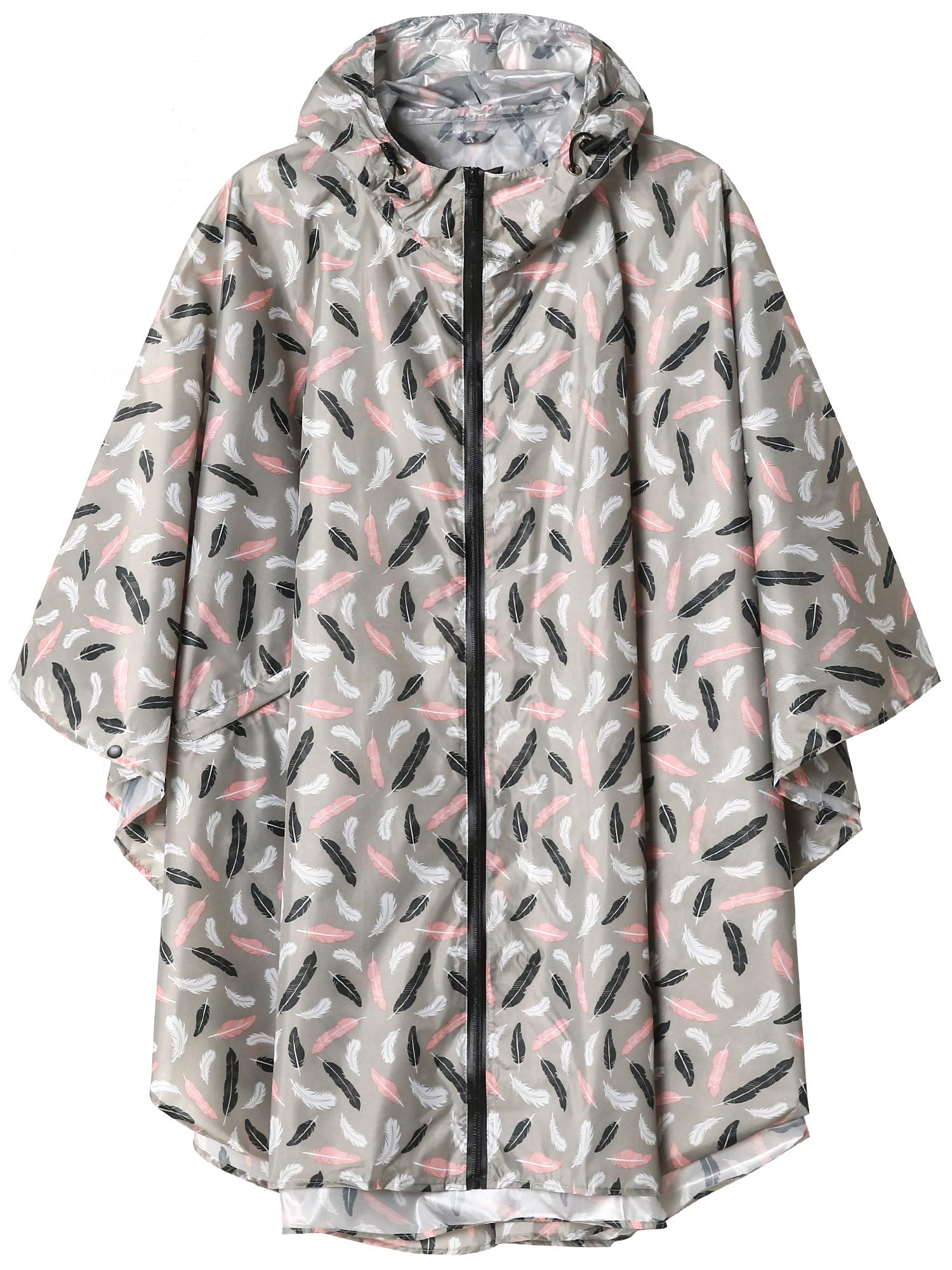 Regen Poncho Jacke Mantel für Erwachsene mit Kapuze wasserdicht mit Reißverschluss im Freien