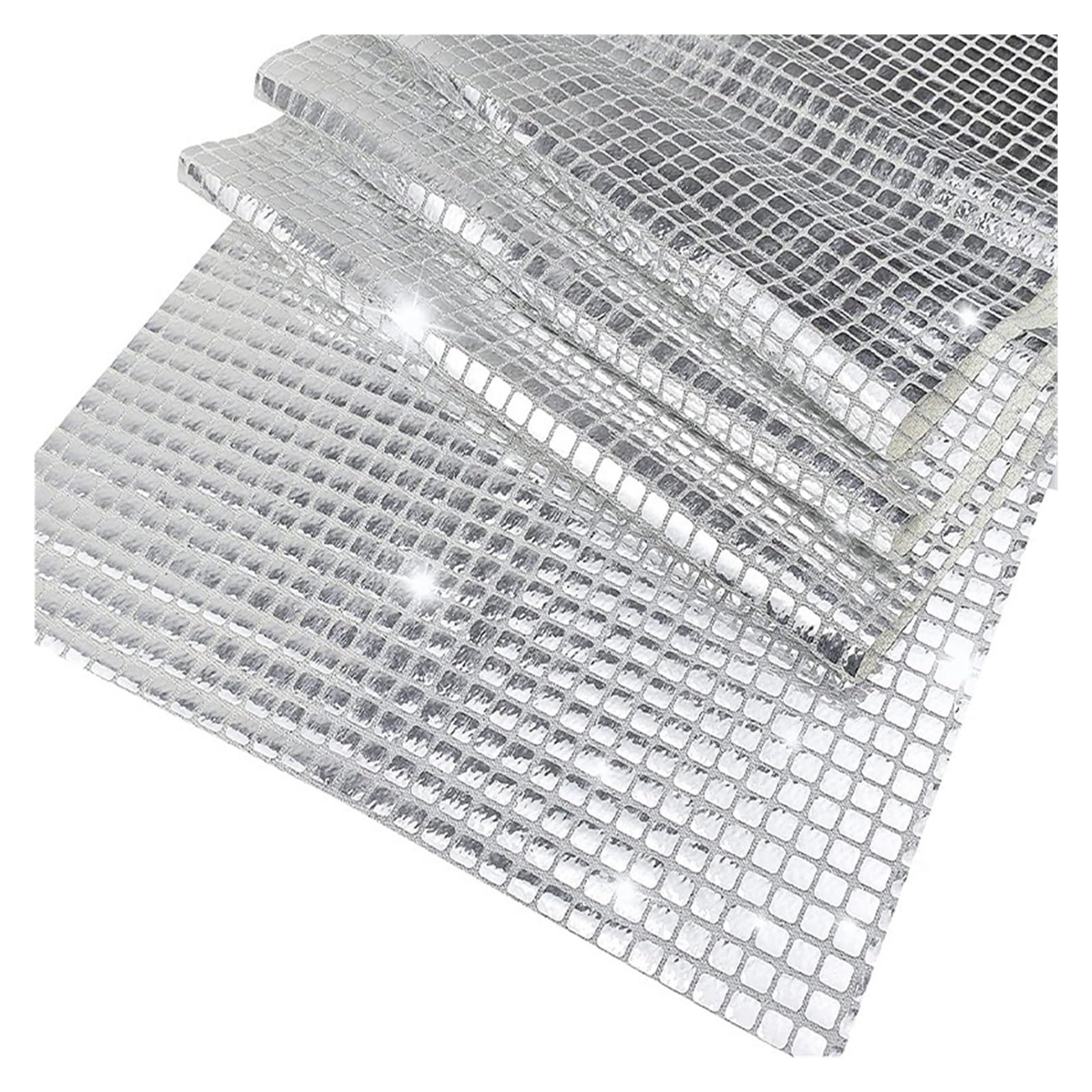Disco Table Runner Disco Party Sequin Table Runner Mirror Glitter Cover Sparkle Tablecloth 70s 80s Dance(Silver,30x180cm)