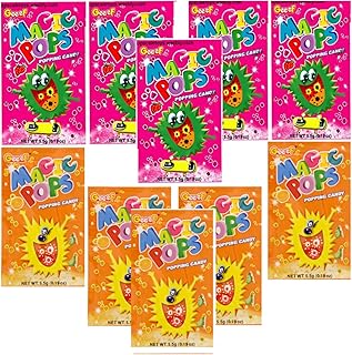 Magic Pops Popping Strawberry+Orange Flavour Candy Pack Of 10,5.5 Grams