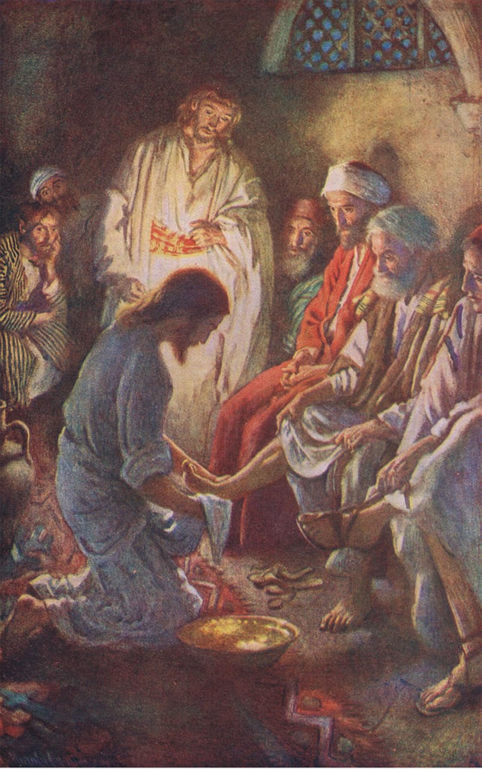 POSTERIIk Vintage Art Print Images Pictures Print Washing the Disciples Feet by Harold Copping Modern Colour Posters for Office Home Decor 60x90cm