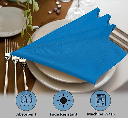 Miniatura 6 de Ruvanti Juego de 12 servilletas de tela, 18 x 18 pulgadas, lavables, suaves, duraderas, absorbentes, mezcla de algodón, para hotel, almuerzo,