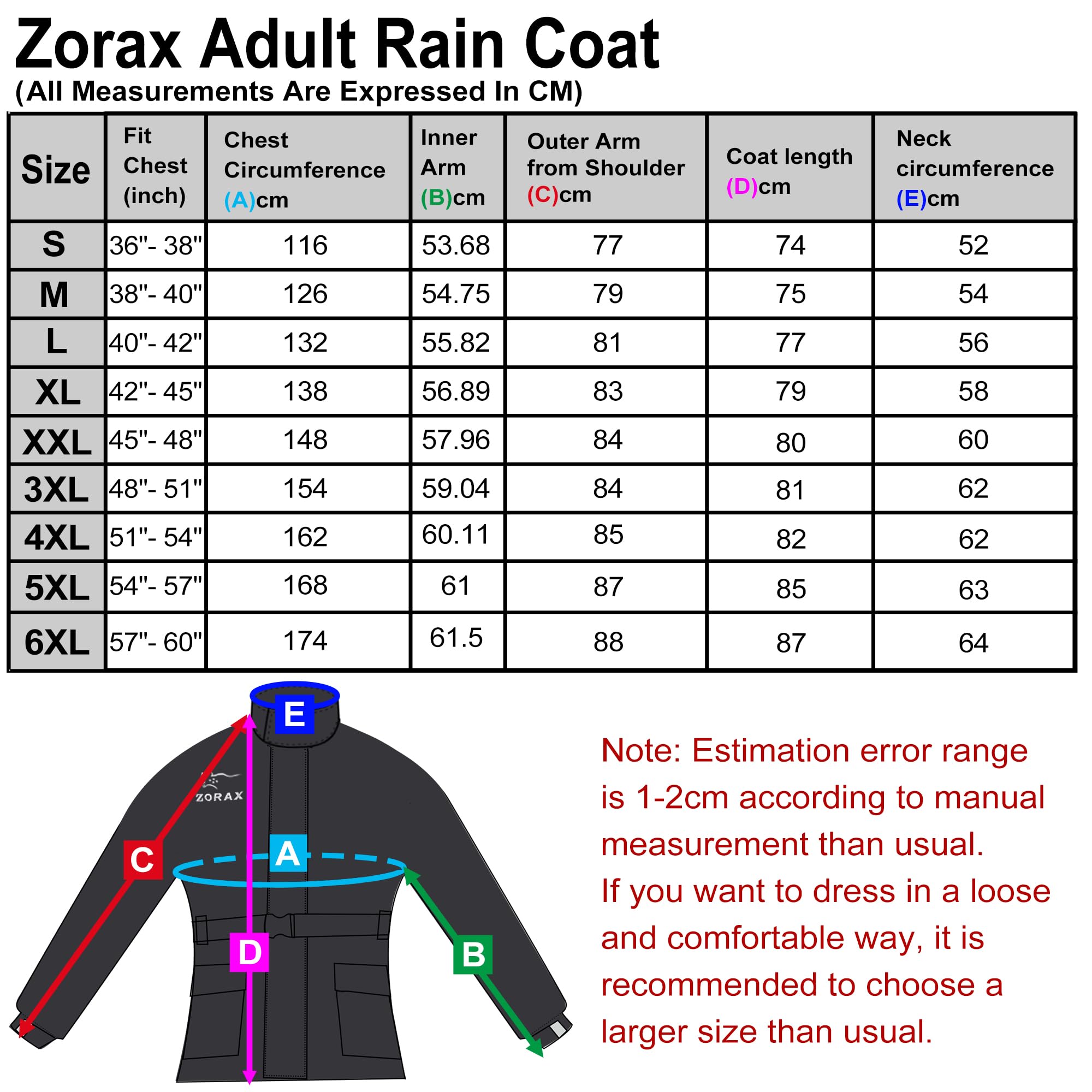 Zorax Veste de pluie imperméable pour homme et femme avec bandes réfléchissantes et sac de transport