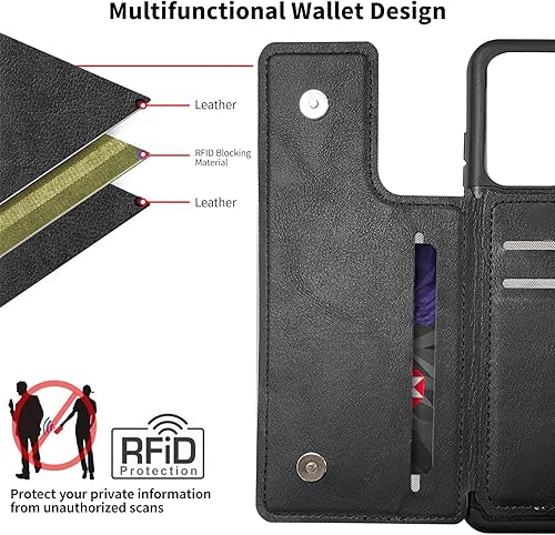 Miniatura 5 de Funda tipo cartera para Moto G Stylus 5G 2021 con tarjetero, ranuras para tarjetas con función atril y doble cierre magnético, funda protectora para