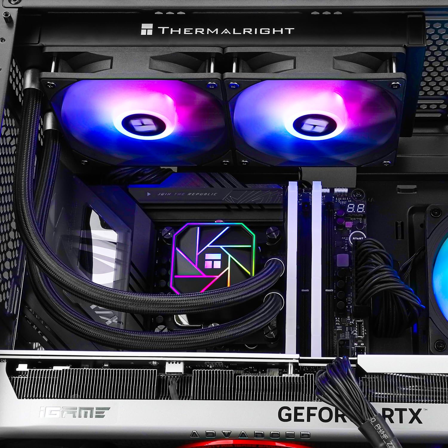 Aqua Elite 240 V3 Refroidisseur de processeur liquide, tête de pompe AIO vitesse jusqu'à 3300 tr/min, ventilateurs TL-C12B-S V2 × 2 PWM, pour AMD/AM4/AM5, Intel LGA1150/1151/1200/2011/1700