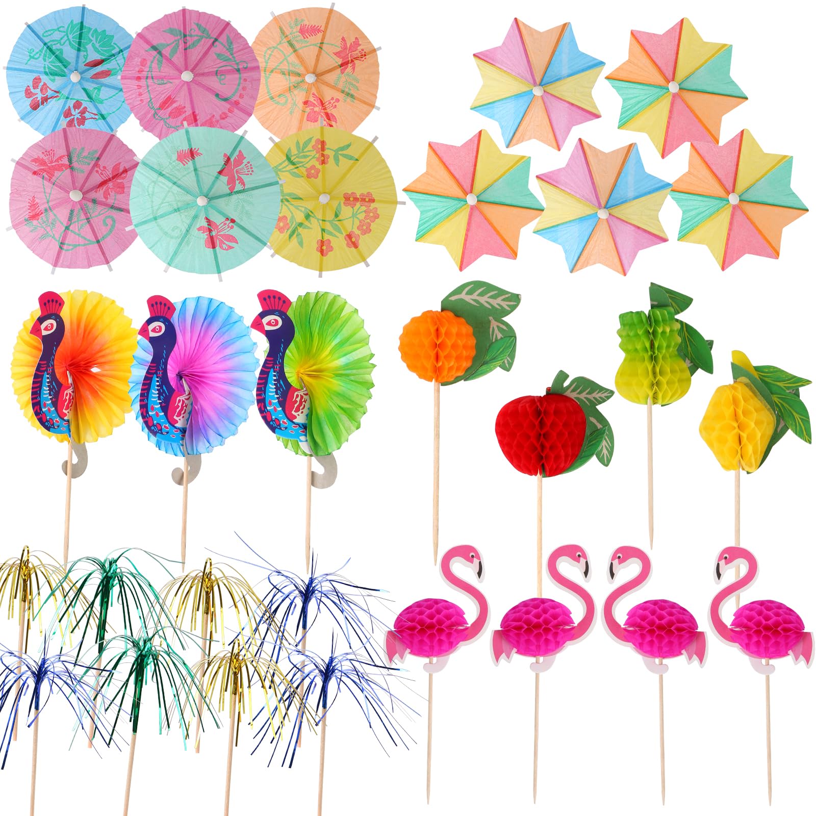 GORVELLGORVELL Cocktail Umbrellas for Drinks, 150pcs Paper Cocktail Accessories for Weddings Birthday Music Festival Hawaiian Tropical Party Cocktail Drink and Food Decorations