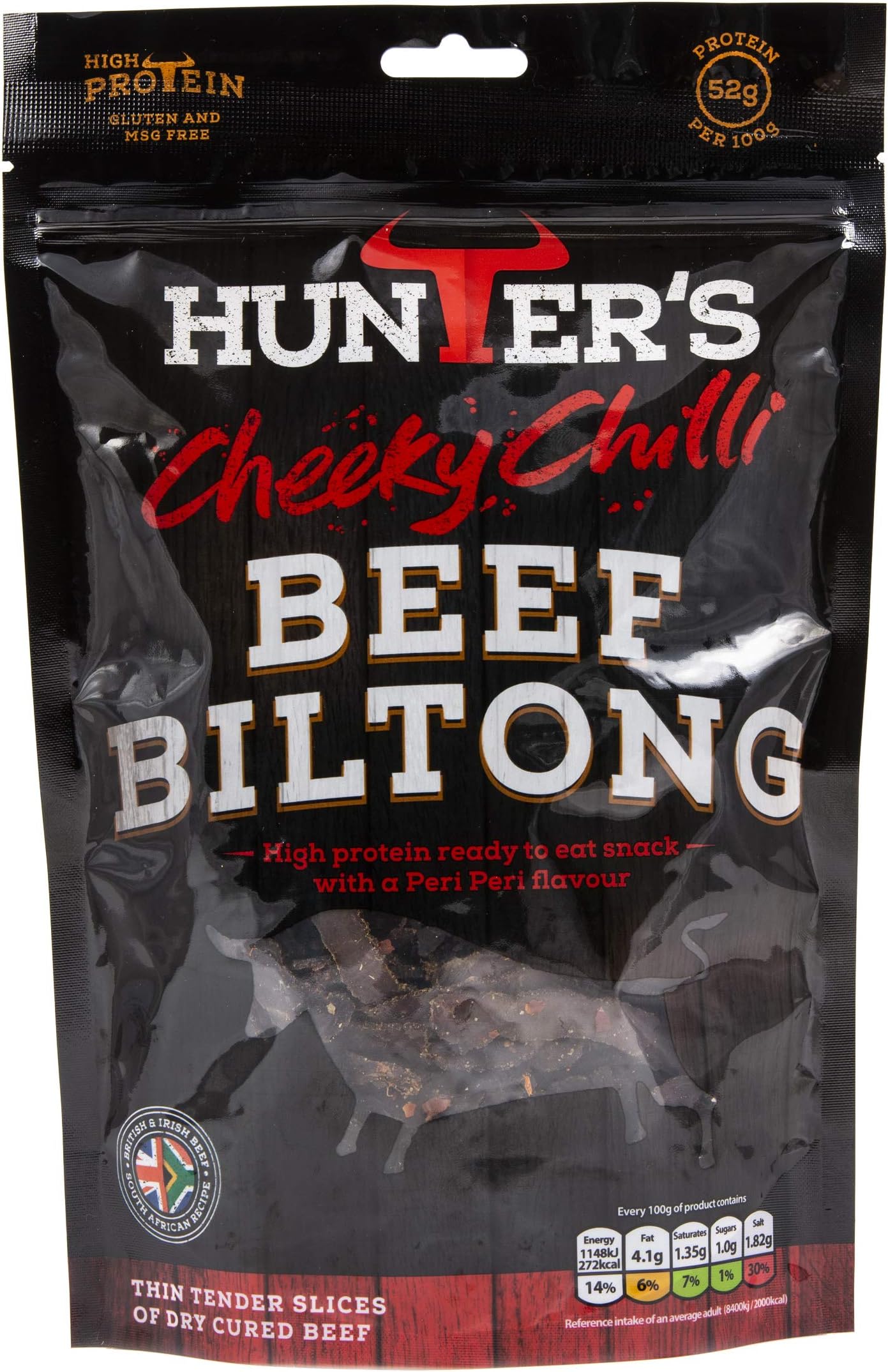 Cheeky Chilli Beef Biltong - 250 Grams , High Protein Snack, Gluten and MSG Free, Established in 2002 / 48hr Delivery