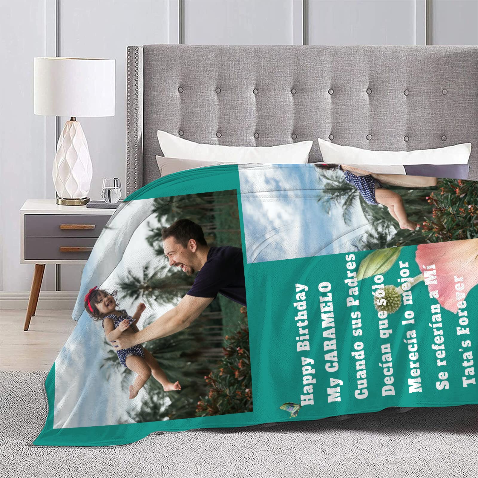 Manta de fotos personalizada, manta grande, manta suave para cachorros, perros, gatos, mascotas, familia, papá, mamá