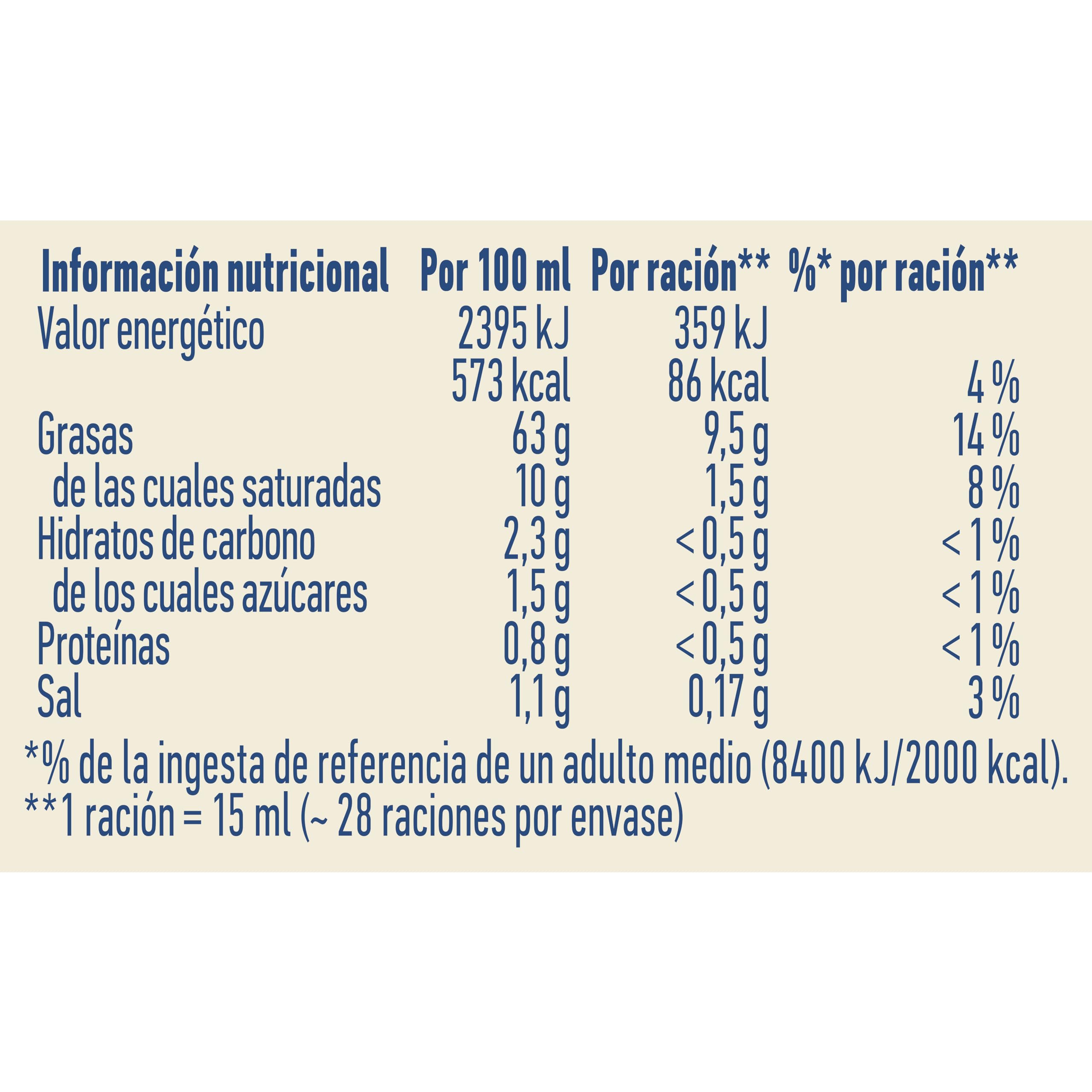Hellmann's Gran Mayonesa Bocabajo Sin lactosa Sin gluten 430ml