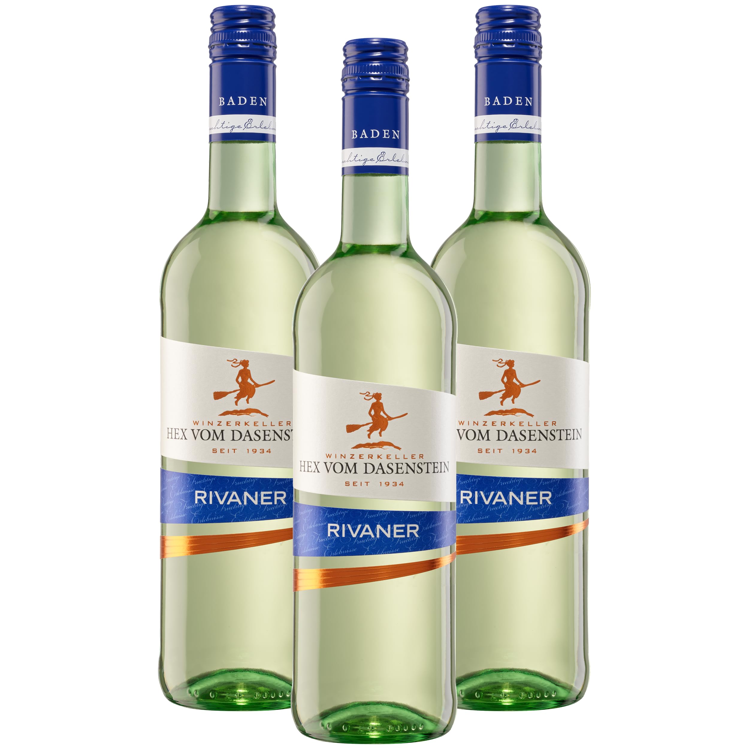 Hex vom Dasenstein Rivaner Weißwein feinherb - Wein frisch & fruchtig mit Aromen nach Ananas, Maracuja & Holunderblüten, Qualitätswein aus der Ortenau (3 x 0,75l)