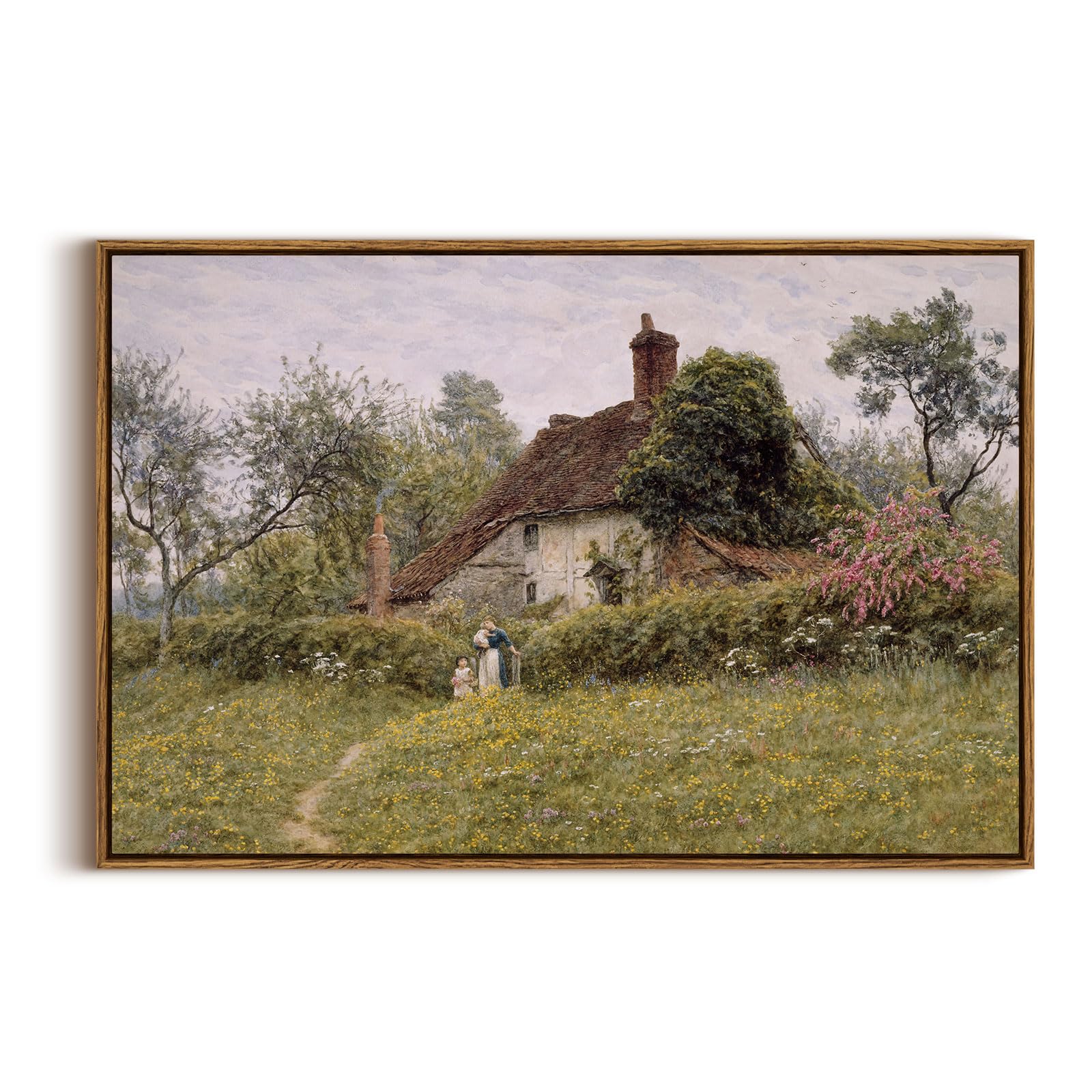 InSimSea Framed Canvas Wall Art, Meadow with Flowers Painting, Landscape for Living Room, Bedroom, Home, Bathroom Decor, 8x10 — view 19