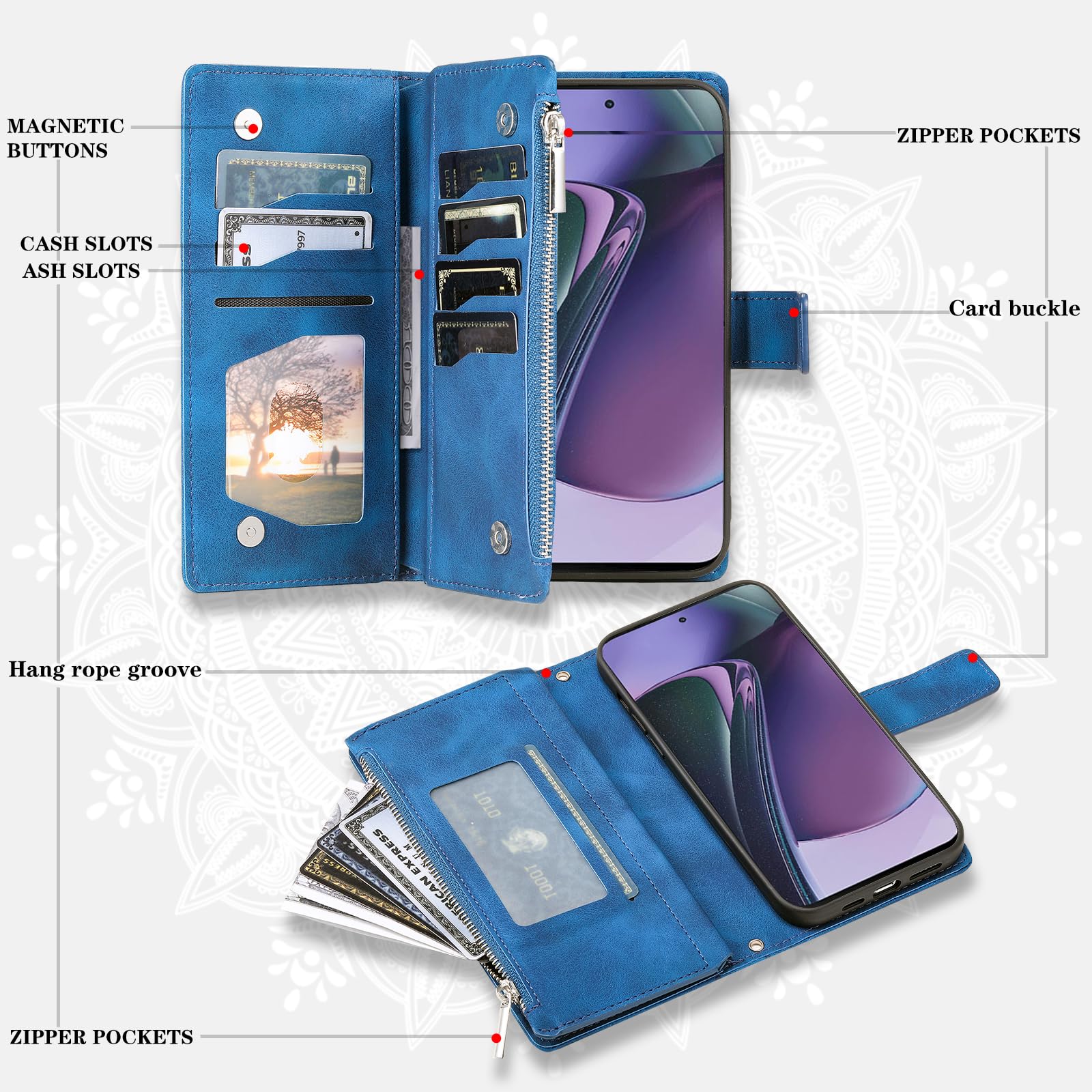 Compatibile con Motorola Moto G13 / G23 / G53 5G XT-2331 XT2331 Custodia COVER STAND flip LIBRO gel silicone tpu PORTAFOGLIO magnetica protezione display eco pelle porta carte card (Gold