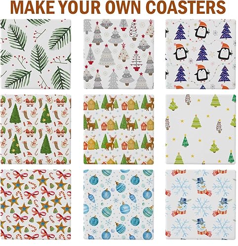 Miniatura 6 de COYMOS 24 azulejos de cerámica para manualidades, posavasos de cerámica blanca para manualidades, azulejos de cerámica sin esmaltar en blanco de 4 x