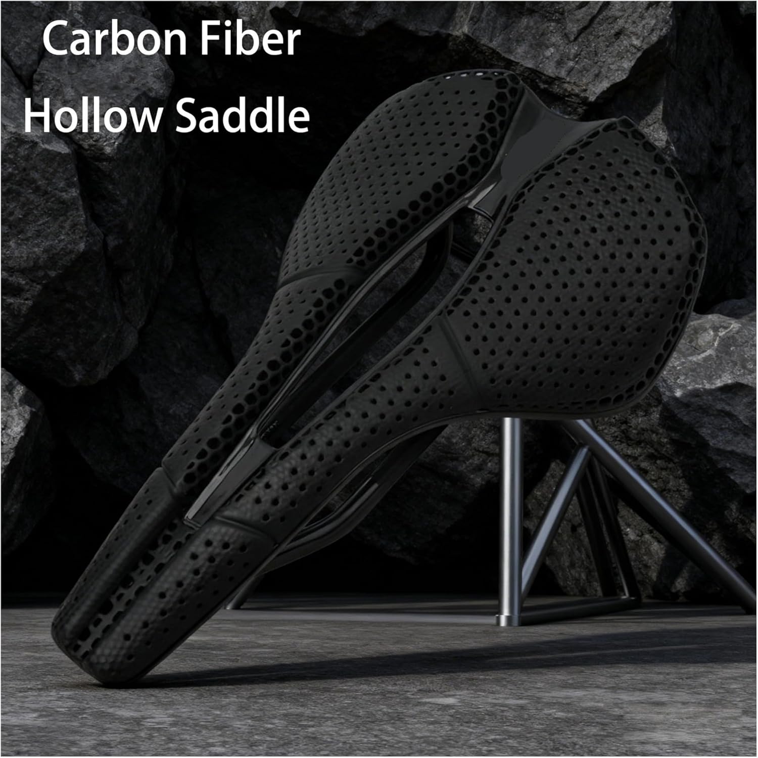 Ultralight Carbon Fiber Bike Saddle 3D-Printed EVA Hollow Breathable Design for Race-Comfort on MTB & Gravel Road