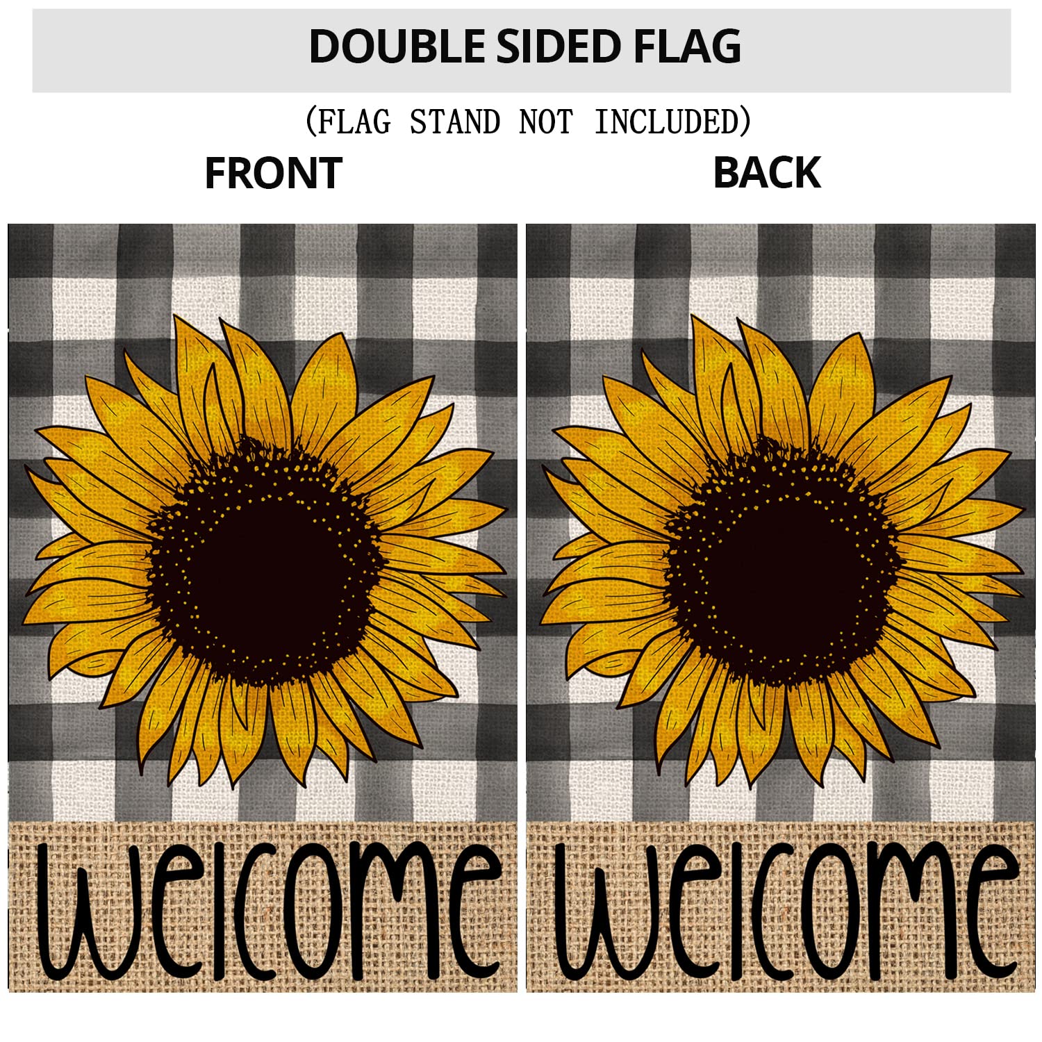 Gartenflagge 'Welcome Summer' Mit Biene & Sonnenblume – 30,5x45,7cm, Doppelseitig