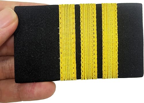 Miniatura 4 de 1 par de charreteras de uniforme de piloto de aerolíneas, camisas de capitán aviadores, charreteras deslizantes, tableros de hombro