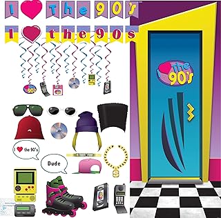 90S Themed Party Decorations - Toys Games 90s Themed Party Decorations Supplies Kit Back To The 90s Balloons Homond 90s Party Decorations For Adults 90s Cupcake Toppers Poster Party Supplies / Admit it — we all miss the decade of mullets and bad hair, glam rock, and pop diva outfits that look like they're thrown together but actually takie form after hours of planning and weeks of thrift store spelunking.
