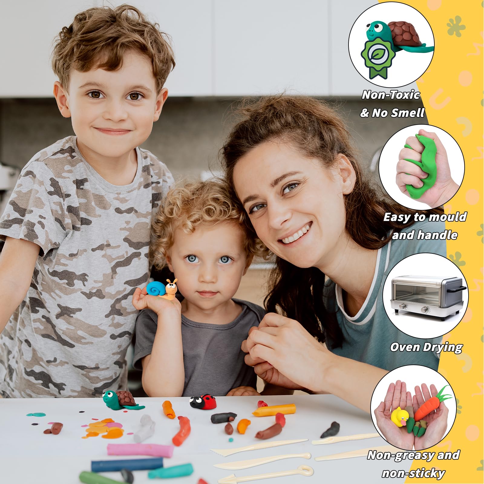 285 arcillas poliméricas de 120 colores arcilla para modelar para niños, kit de iniciación de bricolaje, modelo horneado, arcilla, moldeo no pegajoso, arcilla de bricolaje con herramienta de escultura 4