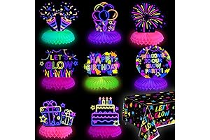 Neon Glow Tablecloths, Centerpieces for Glowing Party