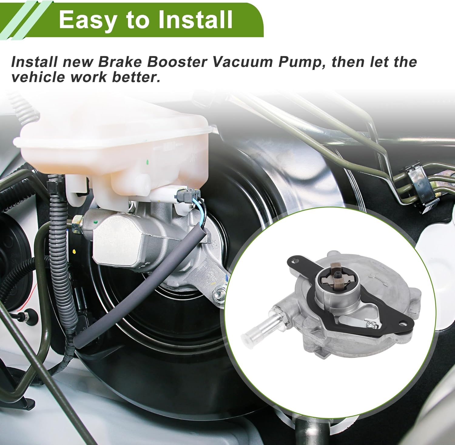 Brake Vacuum Pump No.2712301665/A2712301665 Engine Vacuum Pump for Mercedes-Benz C250 2012-2014 Aluminum Alloy Silver Tone 1 Pcs
