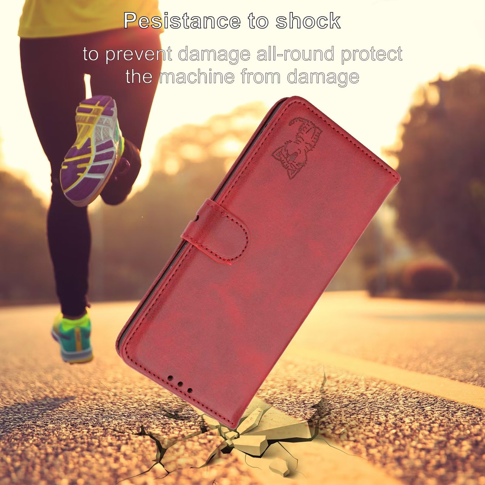 Beajew Cover per Xiaomi Redmi Note 12 Pro Plus 5G Flip Custodia in Pelle PU, Cover Portafoglio,Funzione Supporto,Magnetica,Slot Schede,Protettiva Custodia Resistente Antiurto,Premium Wallet -Rosso