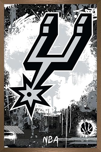 Trends International NBA San Antonio Spurs - Póster de pared con logotipo Maximalist 23, 34 pulgadas de largo x 22.4 pulgadas, versión enmarcada en
