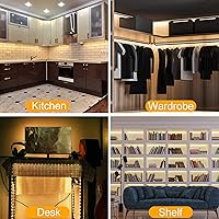 Vista 7 de maylit Luces para debajo del gabinete enchufables, 6 piezas de iluminación ultra fina de 12 pulgadas para debajo del gabinete, luces blancas cálidas