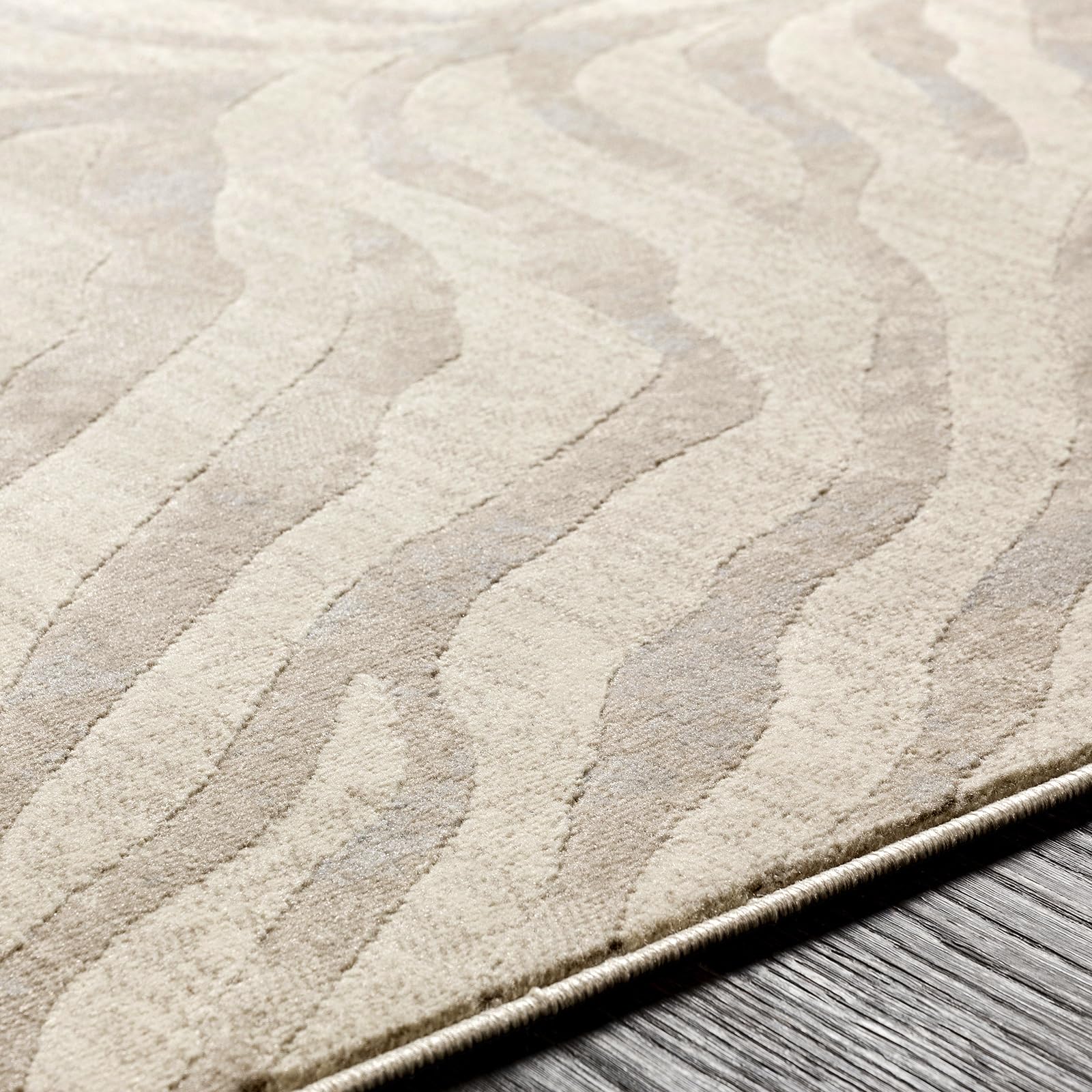 Surya Luanda Tapis de Salon, Style bohème, Grand Tapis pour Chambre à Coucher, 160 x 220 cm, pour Salle à Manger, avec Motif géométrique, scandinave Moderne, Gris Clair et Beige