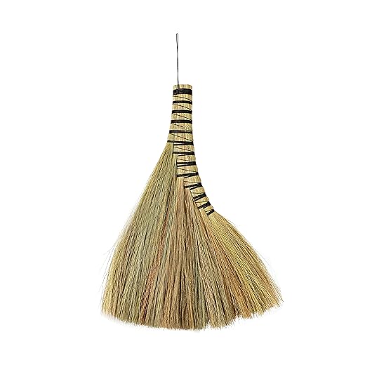Handmade Turkey Wing Whisk Broom 13inch Asian Thai Feather Duster Natural Grass Dustpan Hand Brush