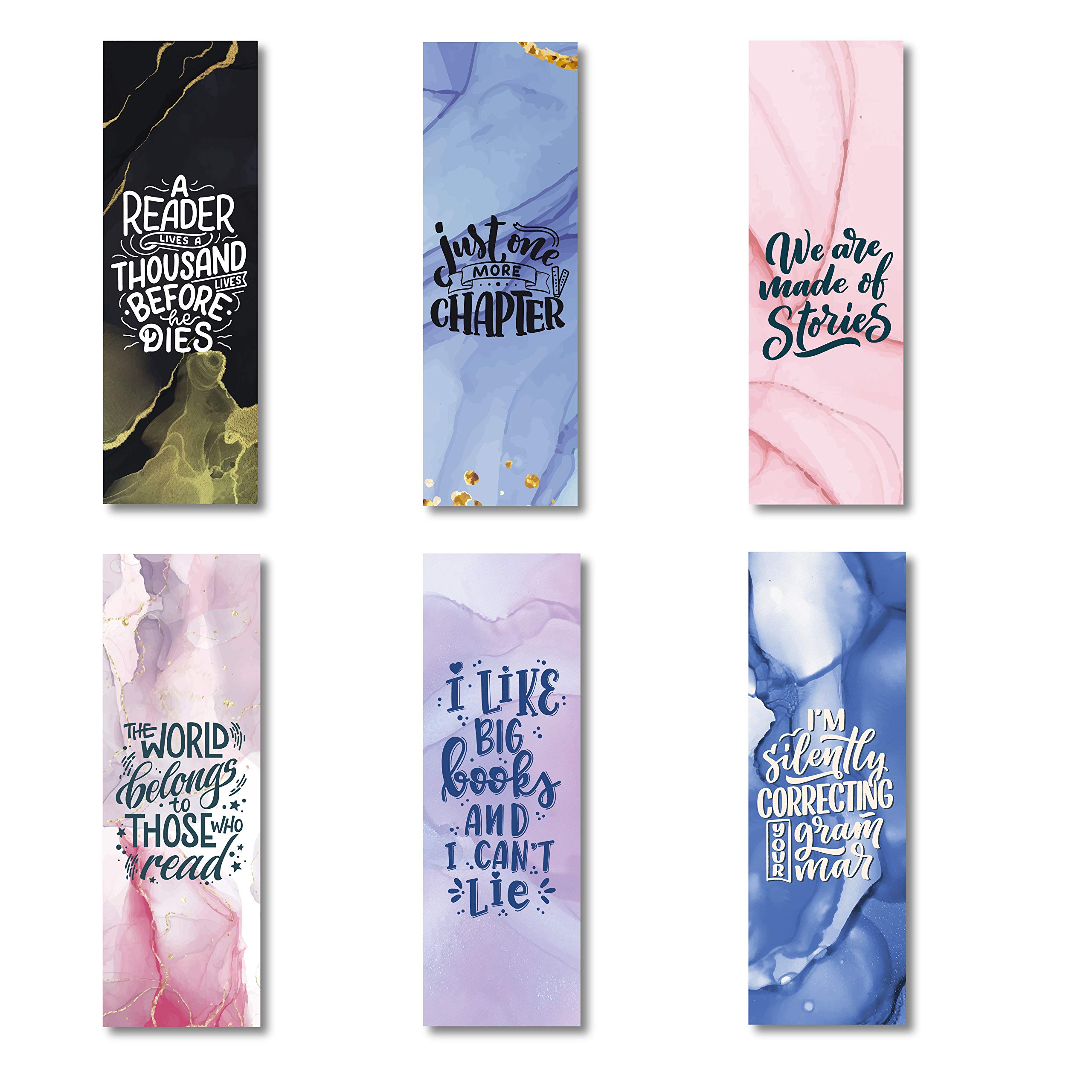 Scrolling Ideas 330 GSM Paper Printed Bookmarks of Synthetic Paper | Book Lovers Gift | Gift for Readers(Set of 24)