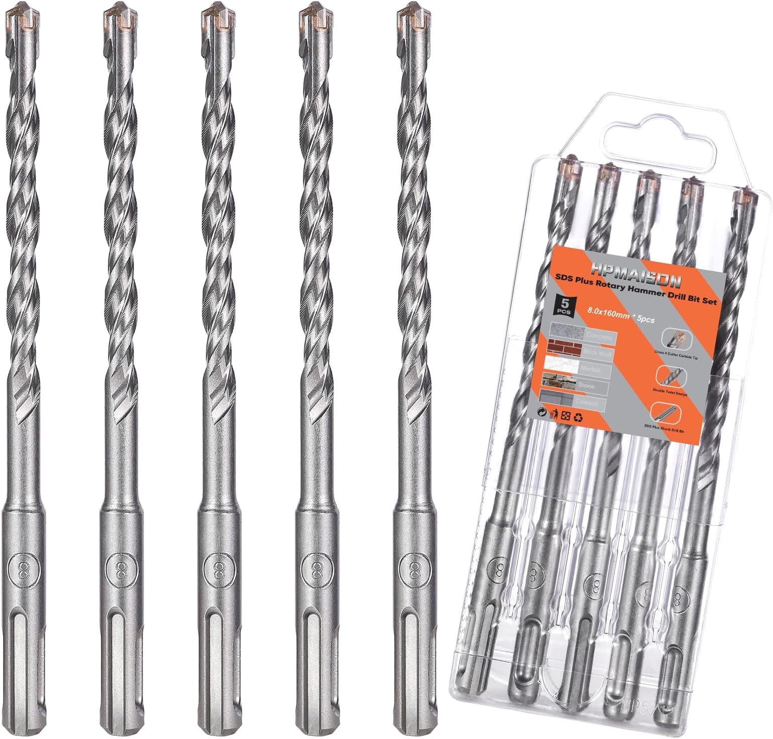 DETROIT SDS-Plus TCT Hammer Drill Bit & Chisel Set - 10 Piece | Total Tools