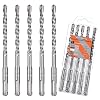 HPMAISON SDS Plus Rotary Hammer Drill Bit Set 8mm x 160mm, 5PCS Cross Drill Bits Hammer Impact Drill Bit 4-Cutter Carbide Tips for Drilling Stone, Concrete, Brick Wall, Cement, Masonry
