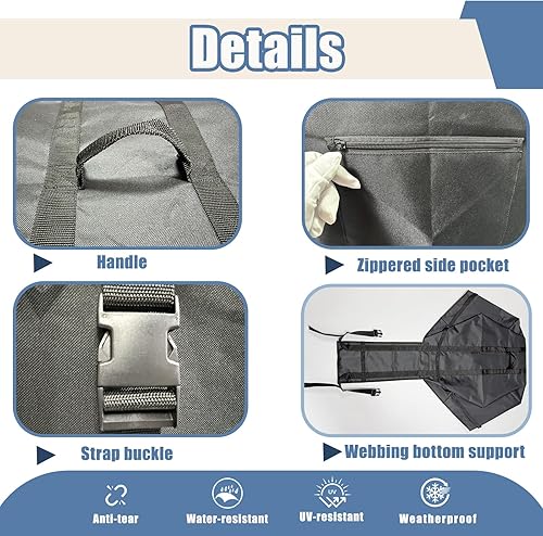 Miniatura 4 de Funda plegable para silla de ruedas eléctrica, bolsa de viaje para silla de ruedas eléctrica, resistente al agua 600D, funda de tela Oxford