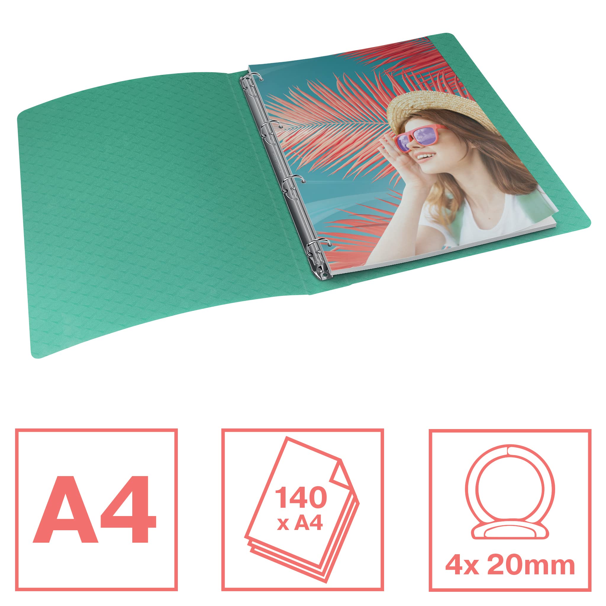 Classeurs à Anneaux Esselte Colour'Breeze - Lot De 10 - Dos 42 Mm - 2 Anneaux - Capacité 190 Feuilles - Vert