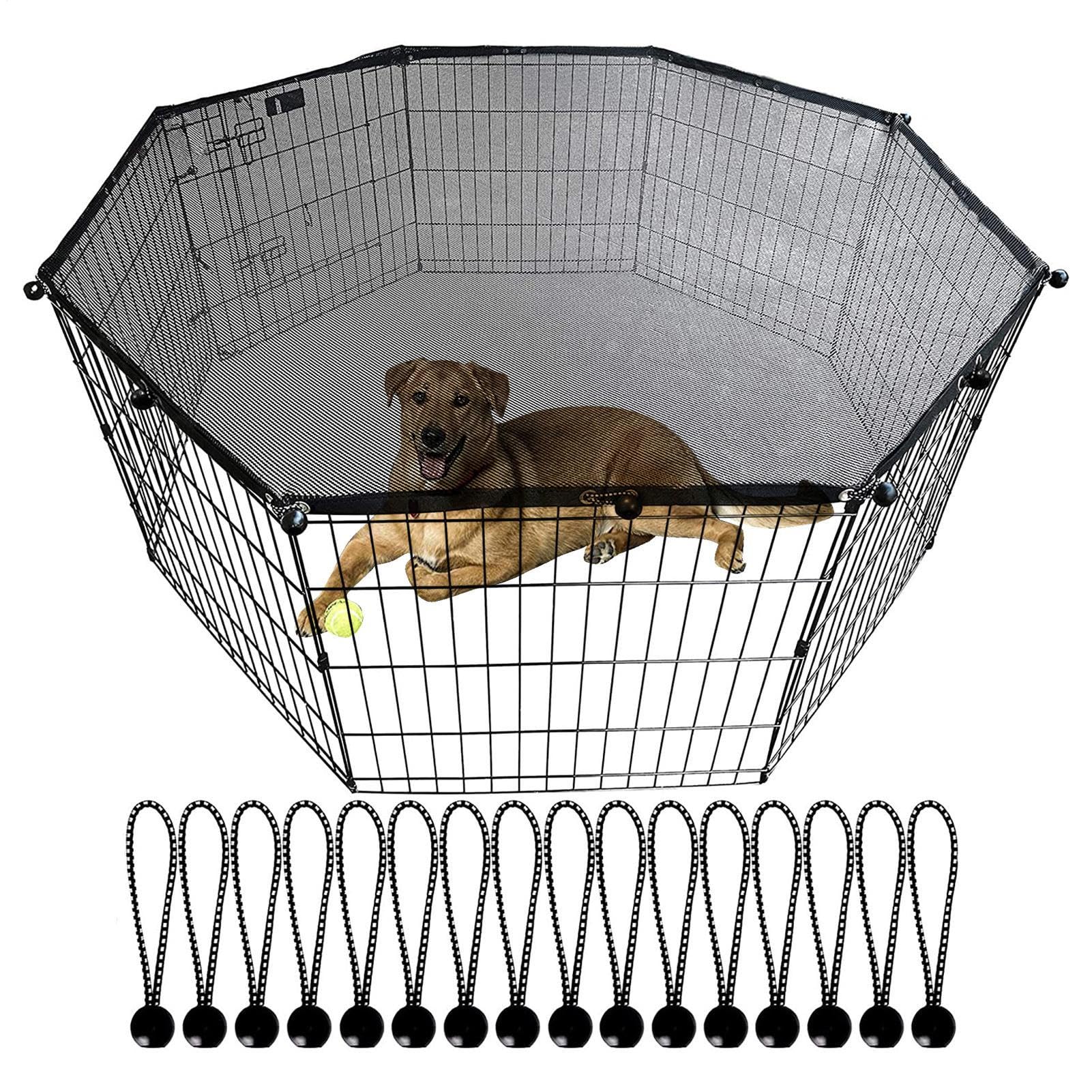 Universàl Pet Playpen Cover - Enclosure Cover with Sun and Rain Protection | Octagonal Fence Sunscreen | Playpen Cover Fits 8 Panels Dog Pen for Outdoor, Indoor, Escape-Proof Sunshade Shield Protector