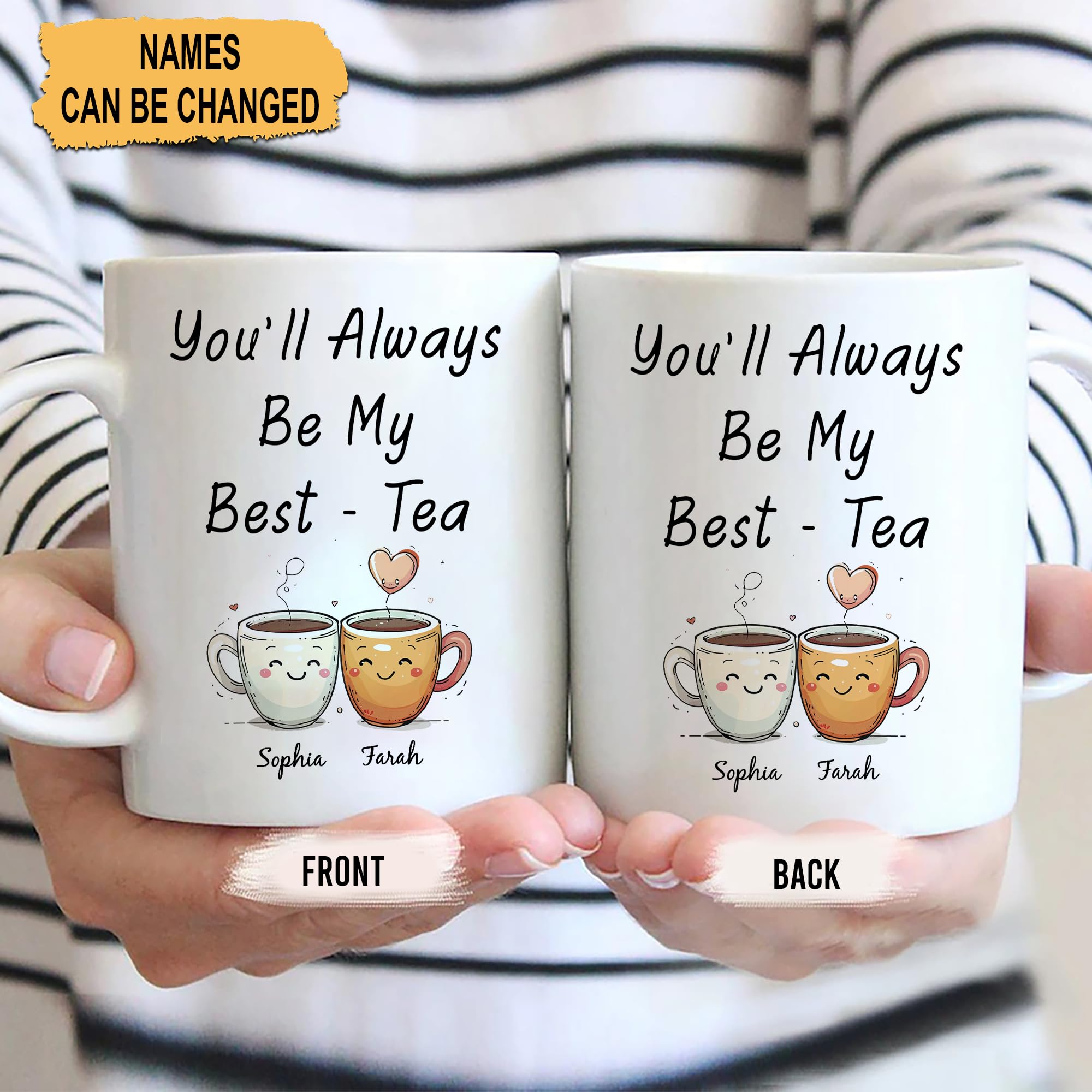 Hyturtle Personalized Best Friend Mug - Friendship Gifts For Women Friends - Best Friend Cups For Women - Bestie Gift For Coworker - Present For Bestfriend - Custom Coffee Cup Ceramic Mug 11 15oz
