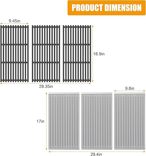 Miniatura 8 de BBQ-PLUS Reemplazo de placas emisoras de 17 pulgadas para piezas de repuesto para parrilla infrarroja Charbroil Tru 463242715, 463242716, 463276016,