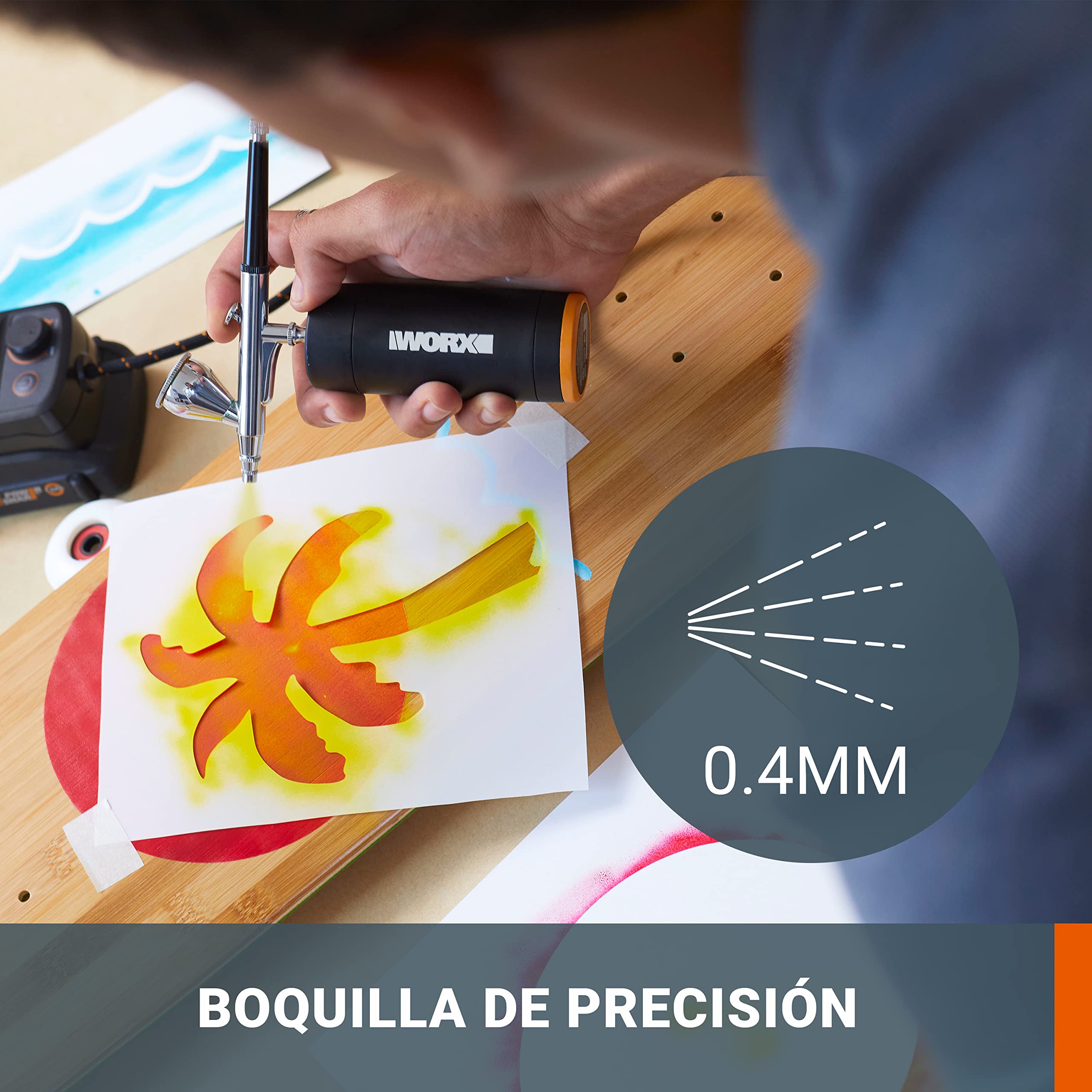 WORX Aerógrafo MakerX 20V | PowerShare | WX742.9 - Sin HUB, ni batería, ni Cargador