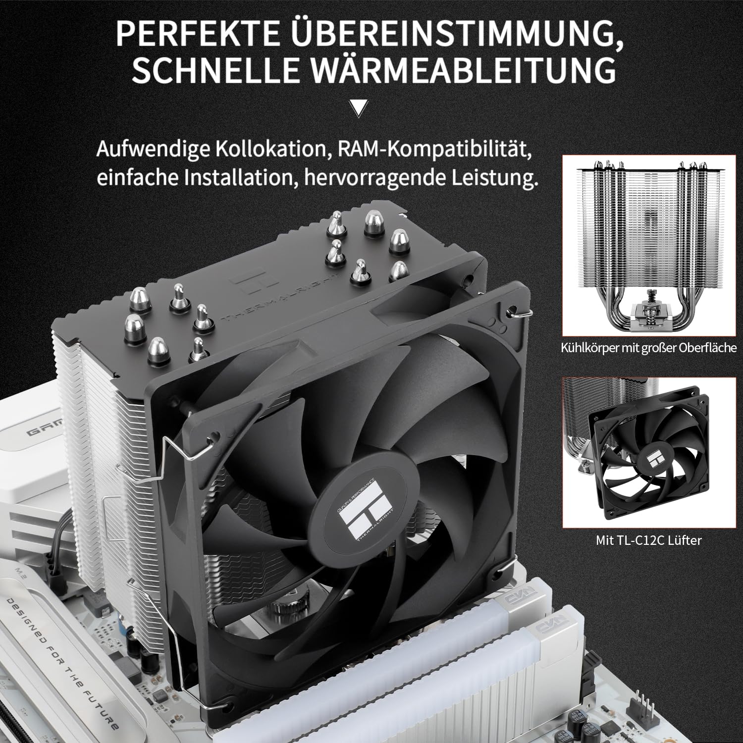 Thermalright Burst Assassin 120 SE - Refrigeratore ad aria per CPU, 6 tubi di calore, TL-C12C PWM Silent Fan con velocità di 1550 giri/min, per AM4/AM5, Intel LGA1851/1700/1150/1151/1200