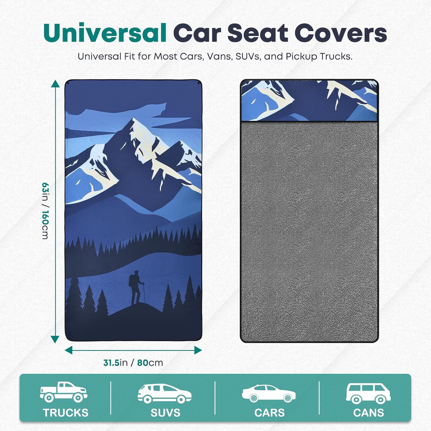 FLORICH Microfiber Towel Seat Covers for Cars, Sweating Car Seat Cover for Post Gym Workout, Running, Swimming, Beach and Hiking, Universal Fit Non-Slip Car Seat Towel Cover for Cars Trucks SUV