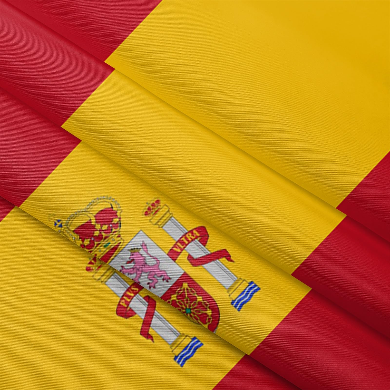Aoihrraan Bandera Española 180x300cm Doble Cara Brillante Celebración Al Aire Libre De España Agotada En Una Bandera Decorada Con 8 Anillos Fuertes En El Porche