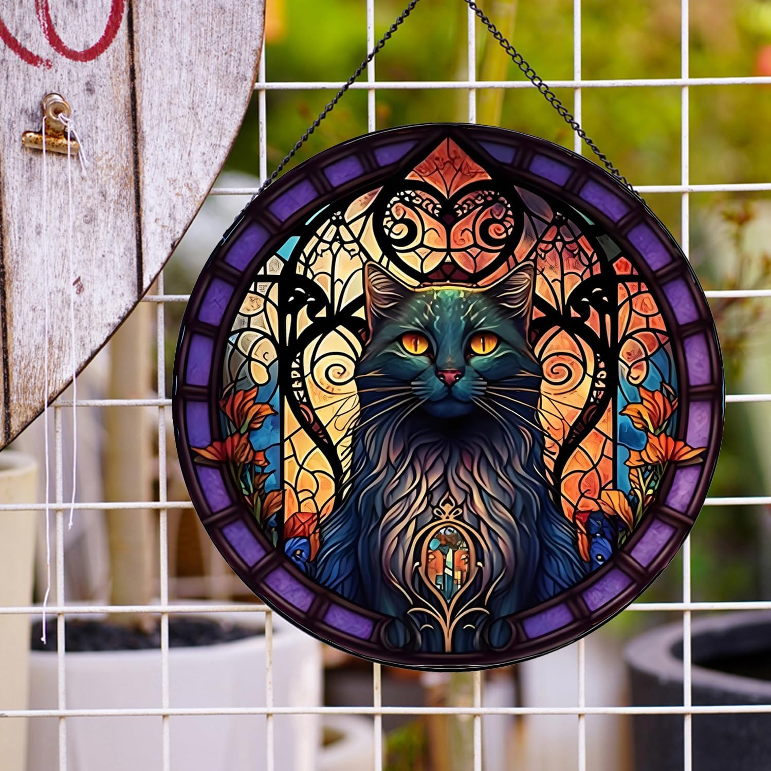 Stained Glass Suncatcher Autumn Christmas Window Hanging Decor