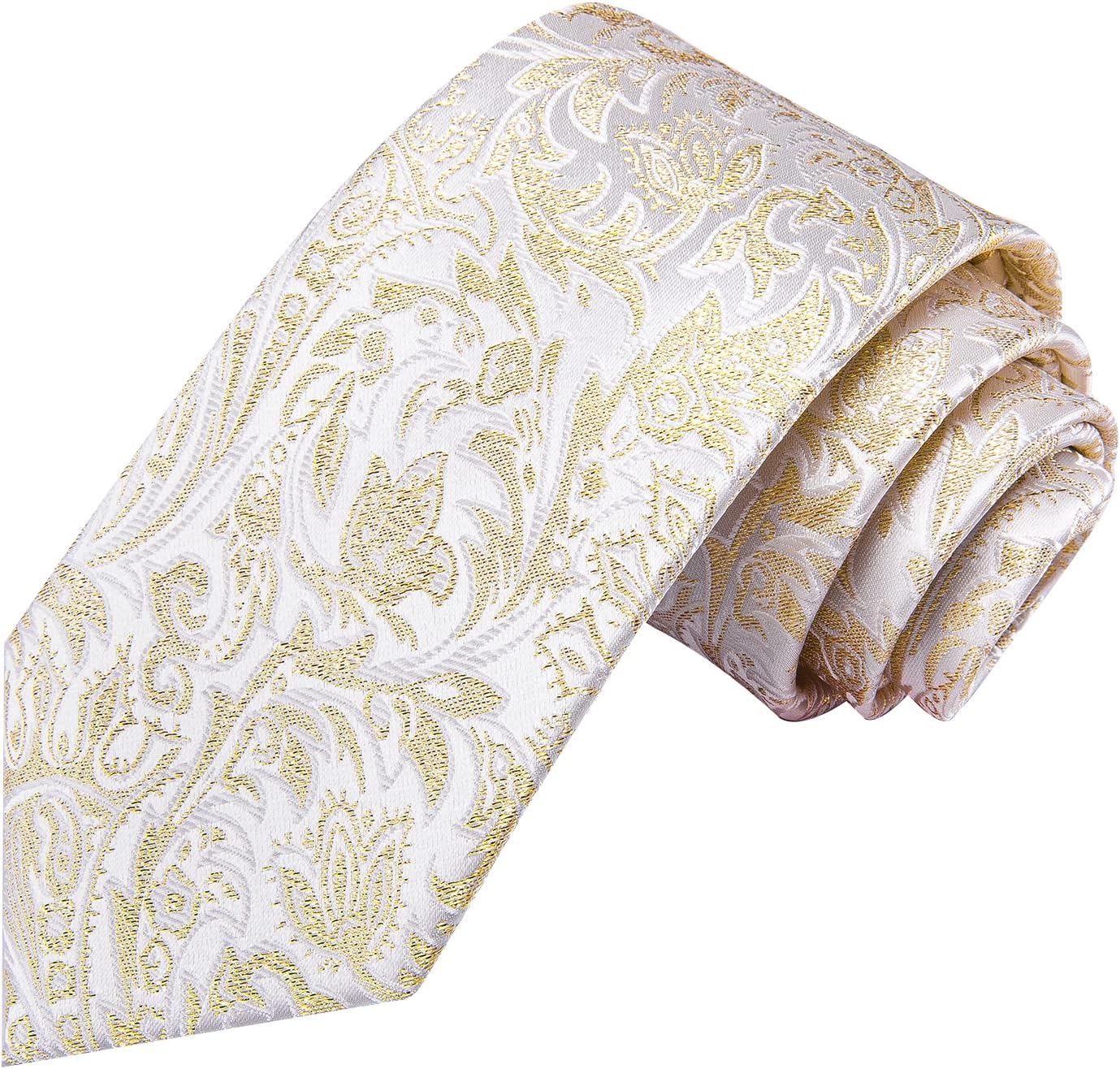 Hi-Tie Men Silk Ties Set with Flower Lapel Pin Necktie Pocket Square Cufflinks for Tuxedo Wedding Business - Image 4