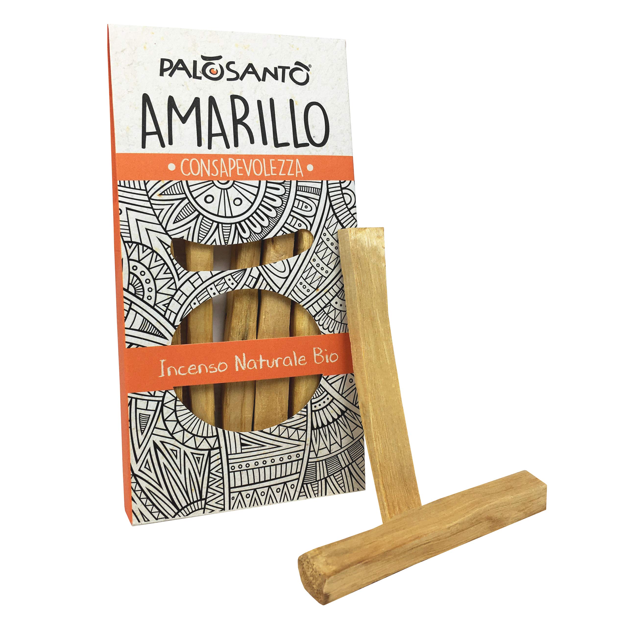 palosantoPalo Santo Incense Sticks Amarillo - 10cm 3,94in - 5 Pack - Organic Palo Santo Sticks - Fresh Aroma - Wild Harvested Sustainably Sourced Palo Santo Wood Bursera Graveolens