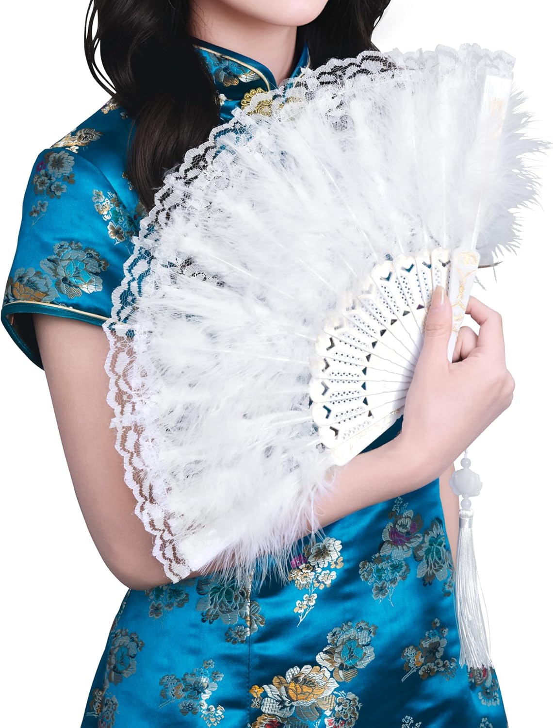 クリアストーン(Clearstone) コスプレ 扇子 レース羽扇子 ユニセックス ホワイト クリアストーン(Clearstone) コスプレ 扇子 レース羽扇子 ユニセックス ホワイト