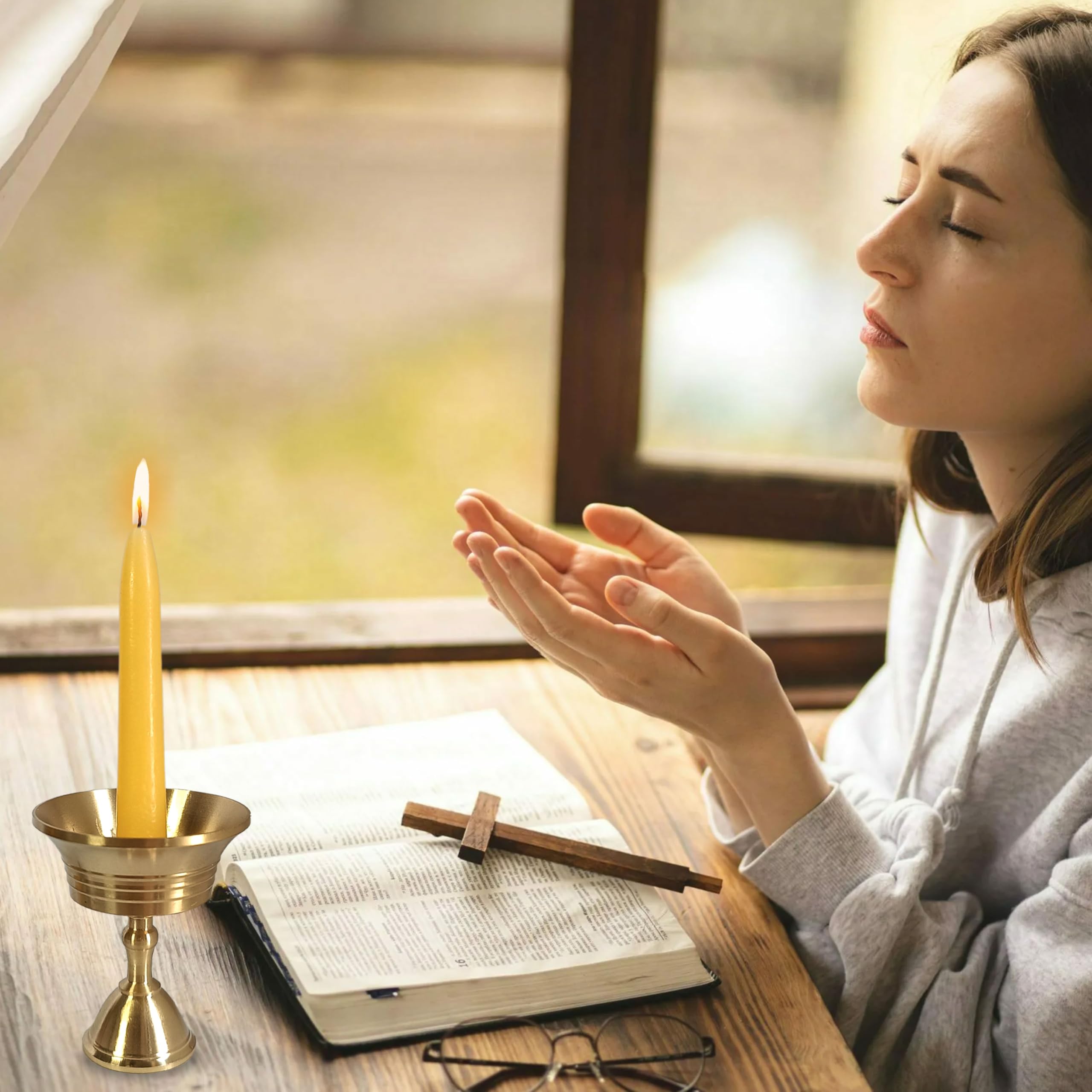 20 Min Beeswax Meditation Candles – 30 Pack, Includes Mini Candle Holder & 12 Wax Dots, Slow Burn, Natural Unscented, Yoga Prayer Mindfulness & Relaxation