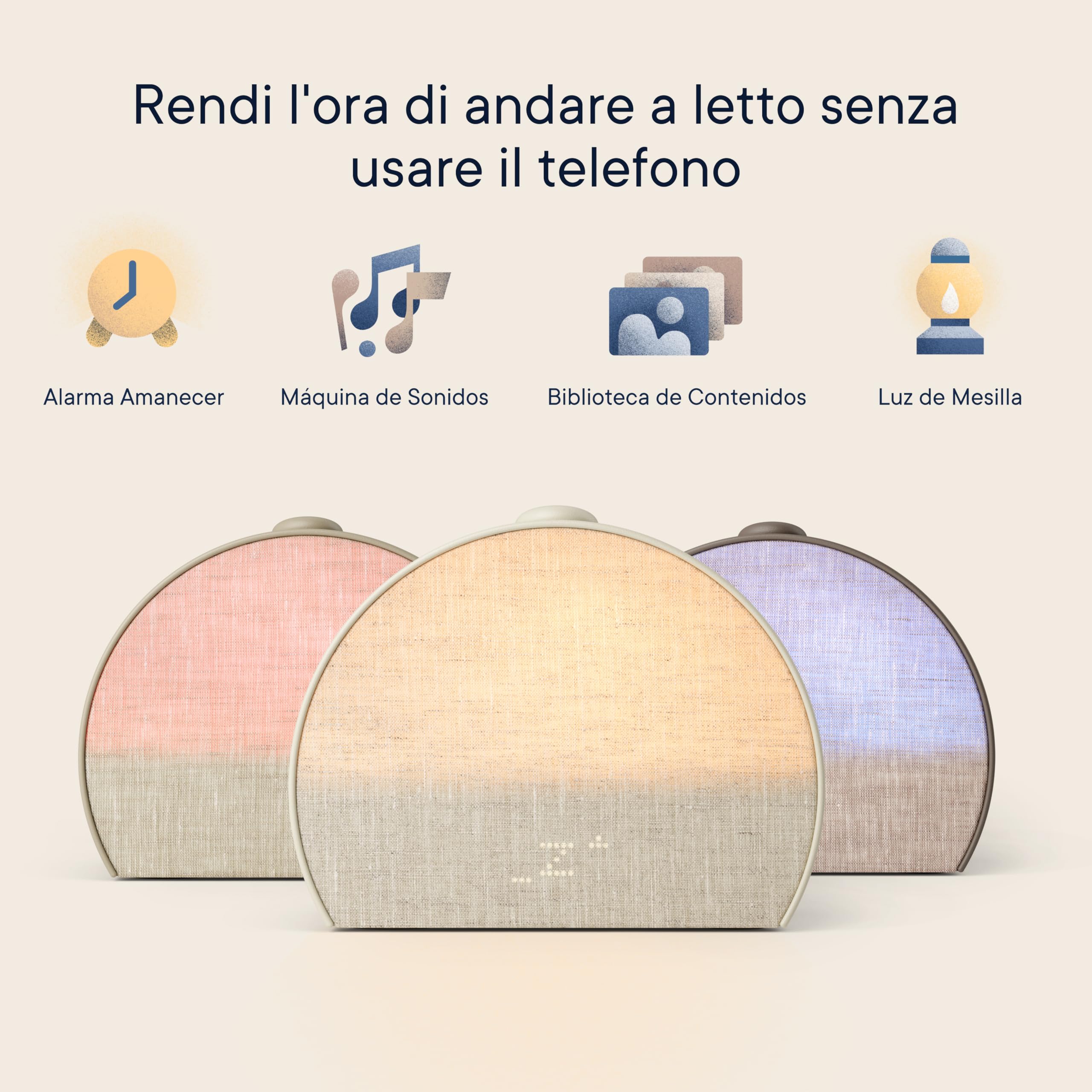 Hatch Restore 3 Despertador Amanecer y Despertador Solar con máquina de Sonido y luz Inteligente – Ruido Blanco, Rutina de sueño sin Pantallas