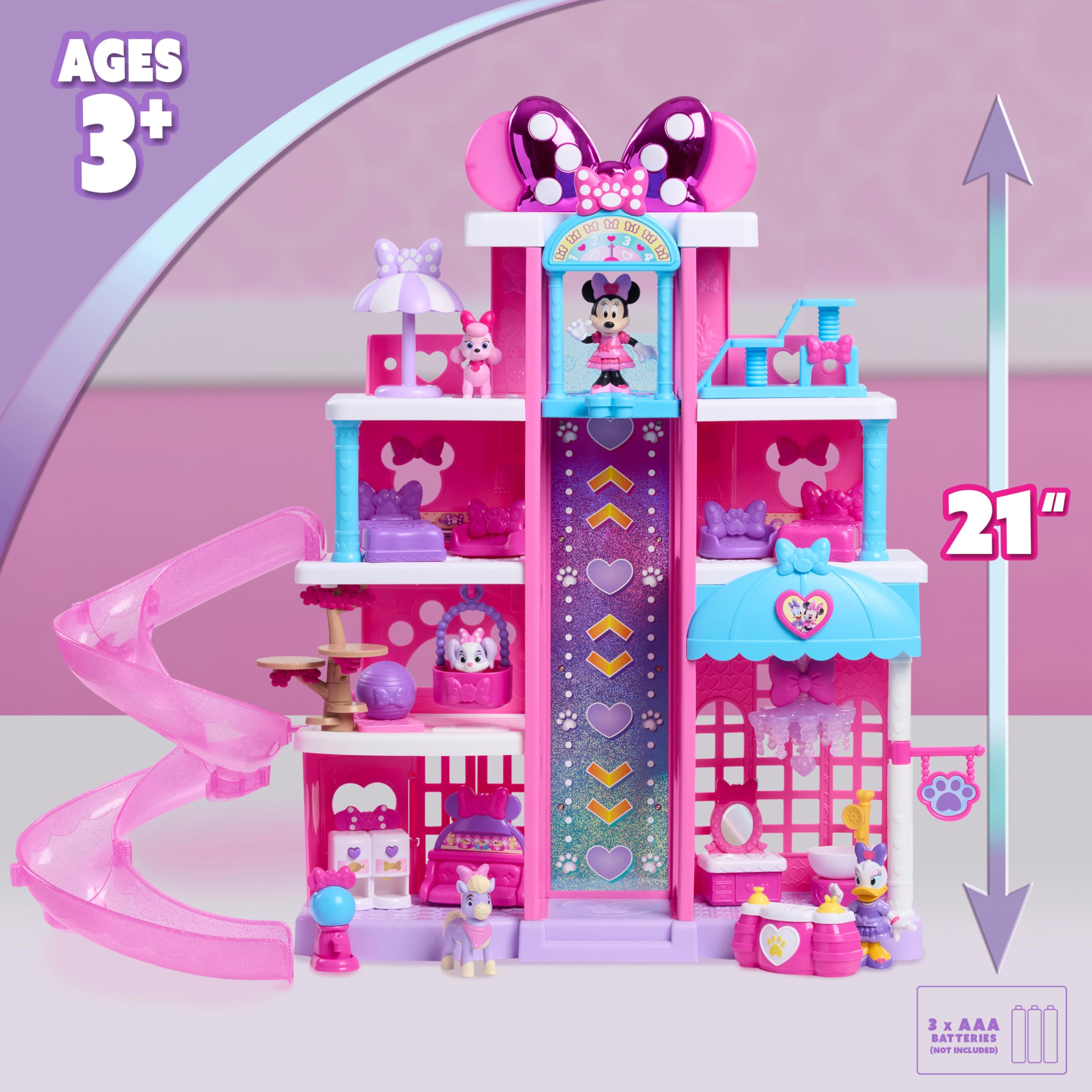 Just Play Disney Jr. Minnie Mouse - Set da gioco per animali domestici, 50 cm, 23 pezzi inclusi, dai 3 anni in su